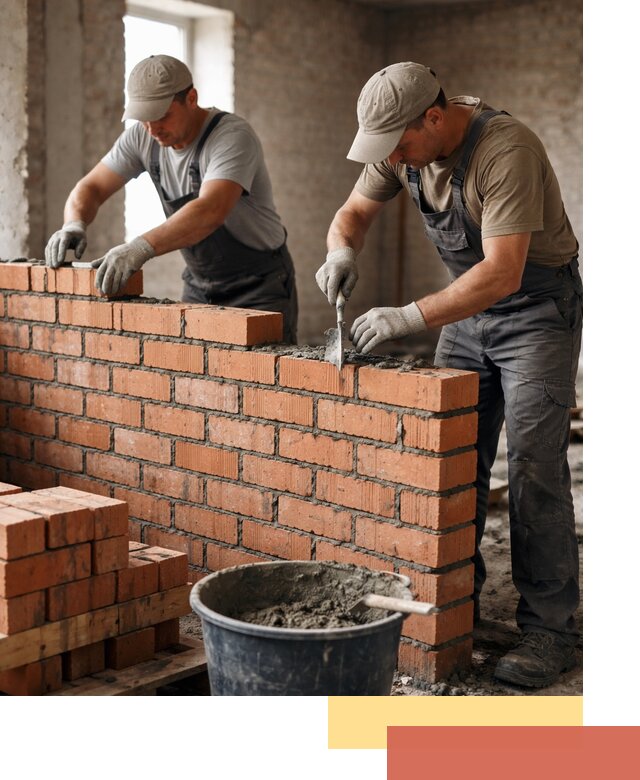 Кладка кирпичных перегородок под ключ в зиме