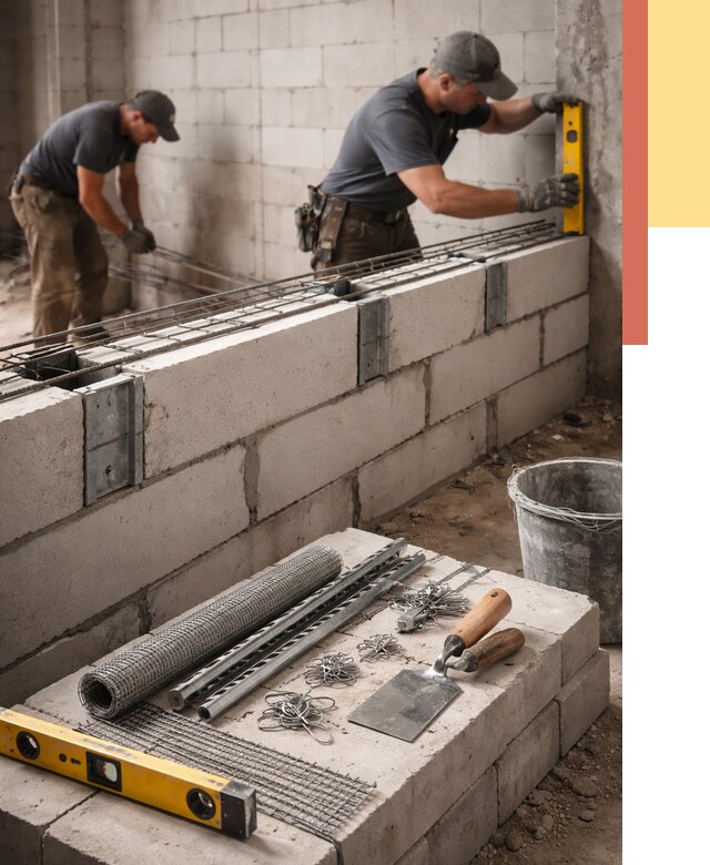 Армирование кладки перегородок в зиме от 767 руб. под ключ | ОТДЕЛОЧНИК-Зма