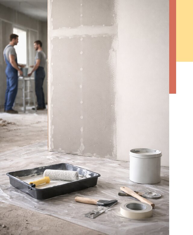 Покраска перегородок из гипсокартона в зиме от 4603 руб. под ключ | ОТДЕЛОЧНИК-Зма