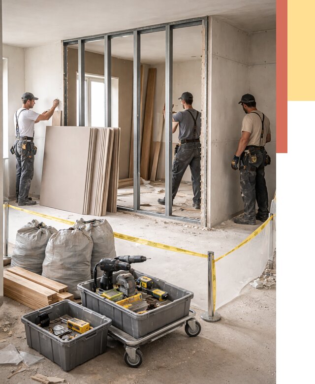 Перенос гипсокартонной перегородки в зиме под ключ от 4603 руб. | Демонтаж и монтаж – ОТДЕЛОЧНИК-Зма