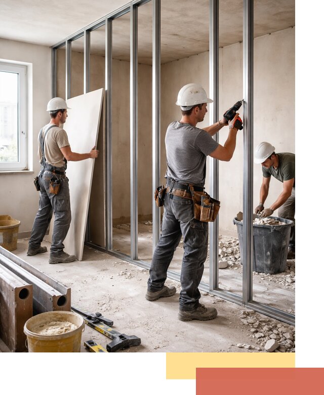 Перенос гипсокартонной перегородки в зиме профессионально и быстро