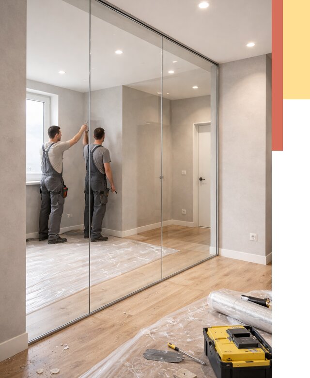 Безрамные стеклянные перегородки в зиме — монтаж от 9717 руб. | ОТДЕЛОЧНИК-Зма