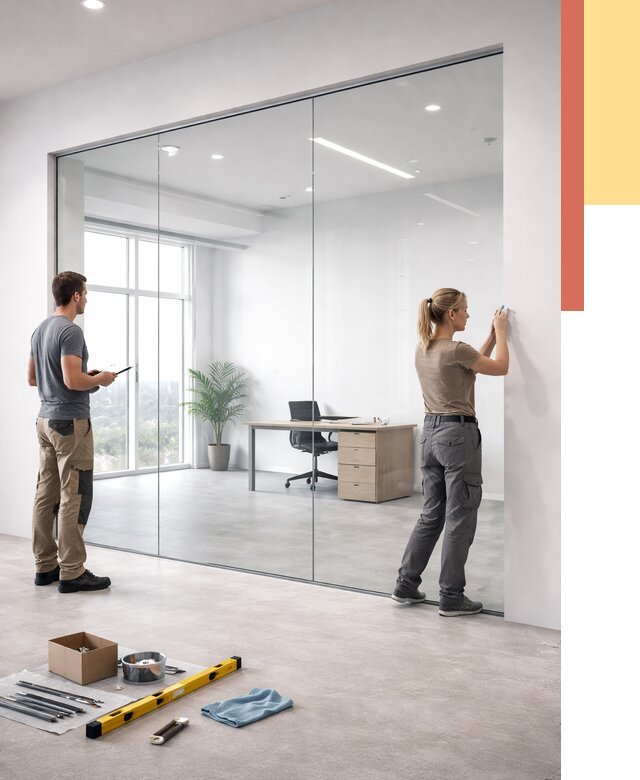 Перегородки из закаленного стекла в зиме от 9717 руб. под ключ | ОТДЕЛОЧНИК-Зма