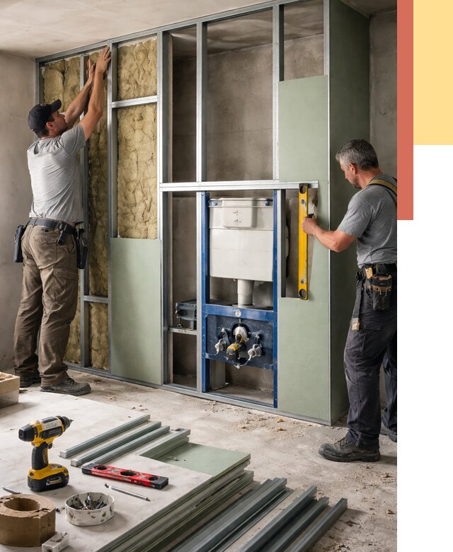 Установка сантехнических перегородок в зиме от 8694 руб. | ОТДЕЛОЧНИК-Зма