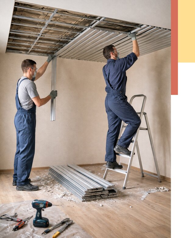 Демонтаж реечного потолка в зиме от 4603 руб. быстро и недорого | ОТДЕЛОЧНИК-Зма