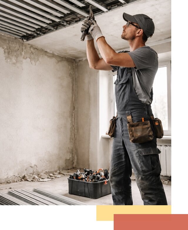 Демонтаж реечного потолка в зиме быстро и аккуратно