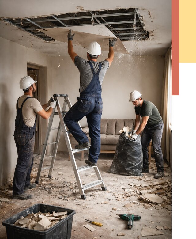 Демонтаж гипсокартонного потолка в зиме от 430 руб. за м2 — ОТДЕЛОЧНИК-Зма