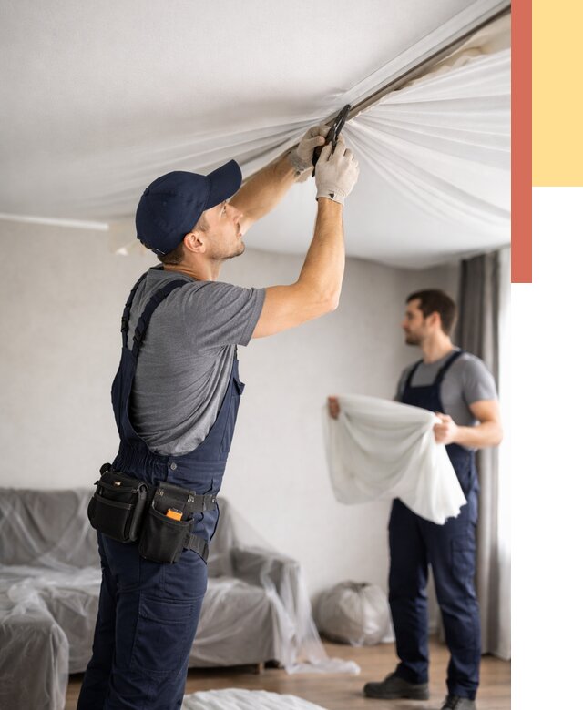 Демонтаж натяжного потолка в зиме от 4603 руб. — снятие и разбор под ключ | ОТДЕЛОЧНИК-Зма