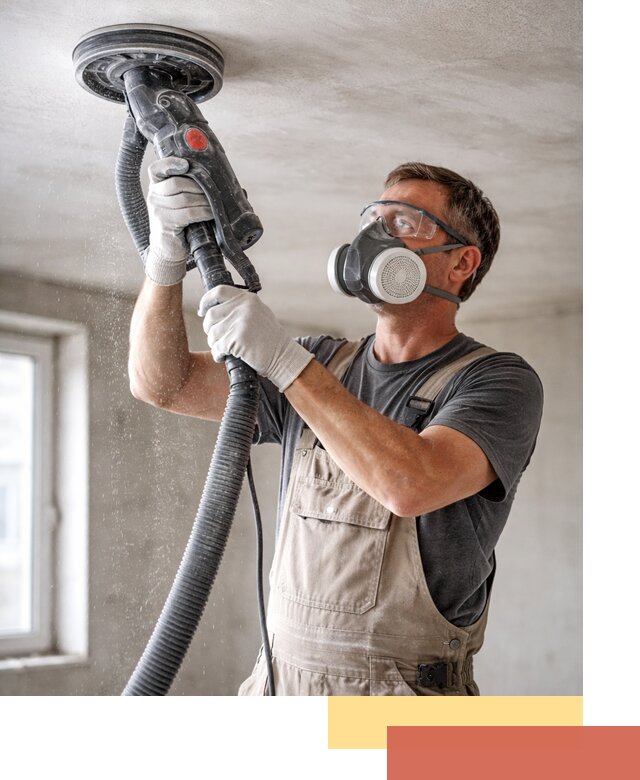 Шлифовка потолка в зиме — качественная подготовка под отделку