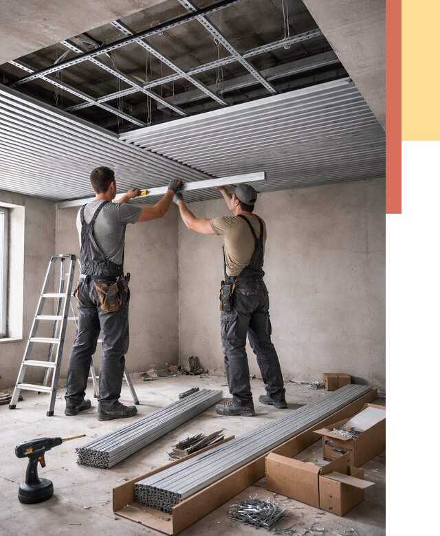 Монтаж реечного потолка в зиме от 4603 руб. под ключ | ОТДЕЛОЧНИК-Зма