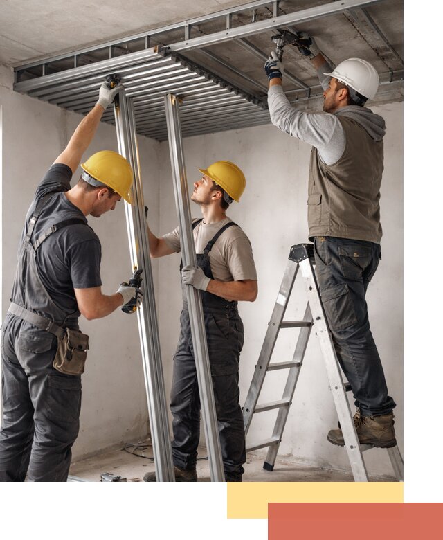 Монтаж реечного потолка под ключ в зиме