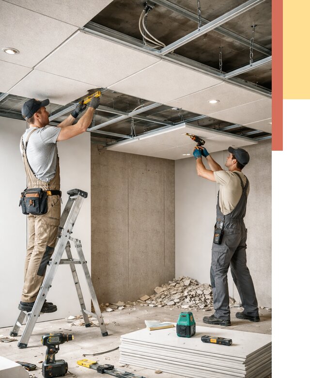 Монтаж акустического потолка в зиме от 6648 руб/м2 — быстро и недорого | ОТДЕЛОЧНИК-Зма