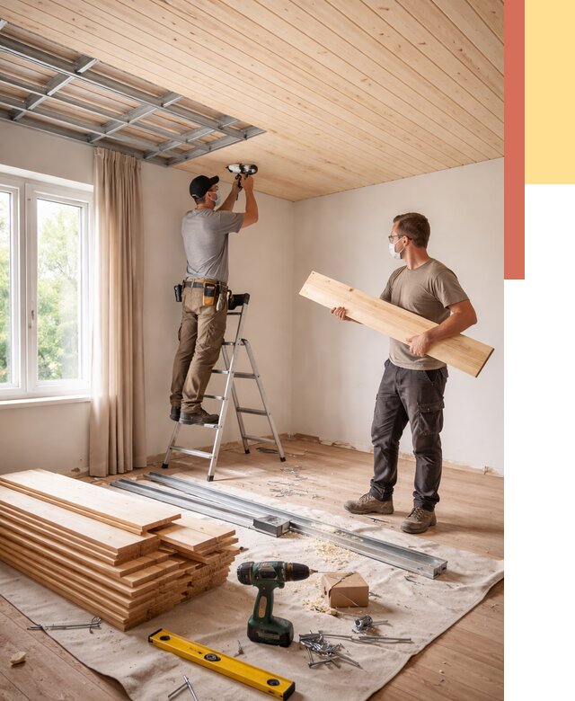 Монтаж потолка из вагонки в зиме от 6648 руб. | Быстро и недорого — ОТДЕЛОЧНИК-Зма