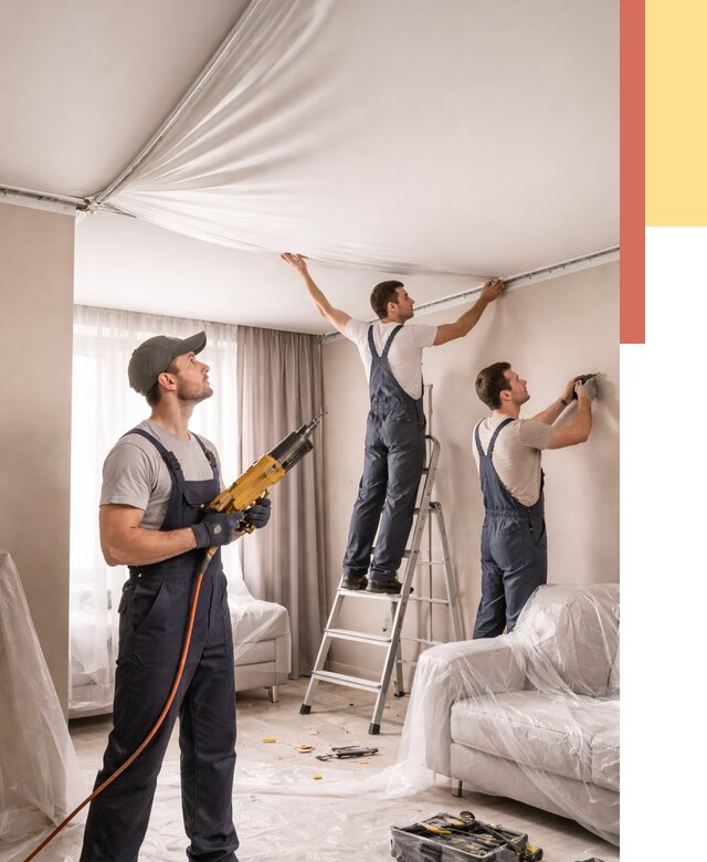 Установка натяжного потолка в зиме от 4603 руб. | Быстро и недорого — ОТДЕЛОЧНИК-Зма