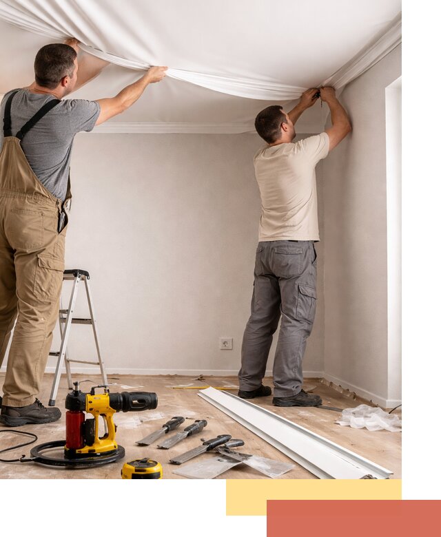 Монтаж ПВХ натяжного потолка в зиме качественно и быстро