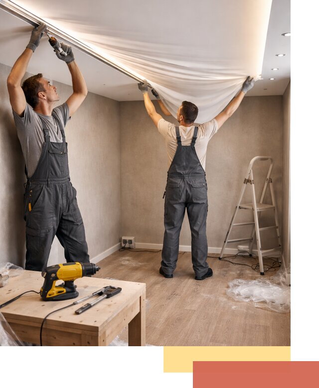 Монтаж натяжного потолка с подсветкой в зиме цена и сроки