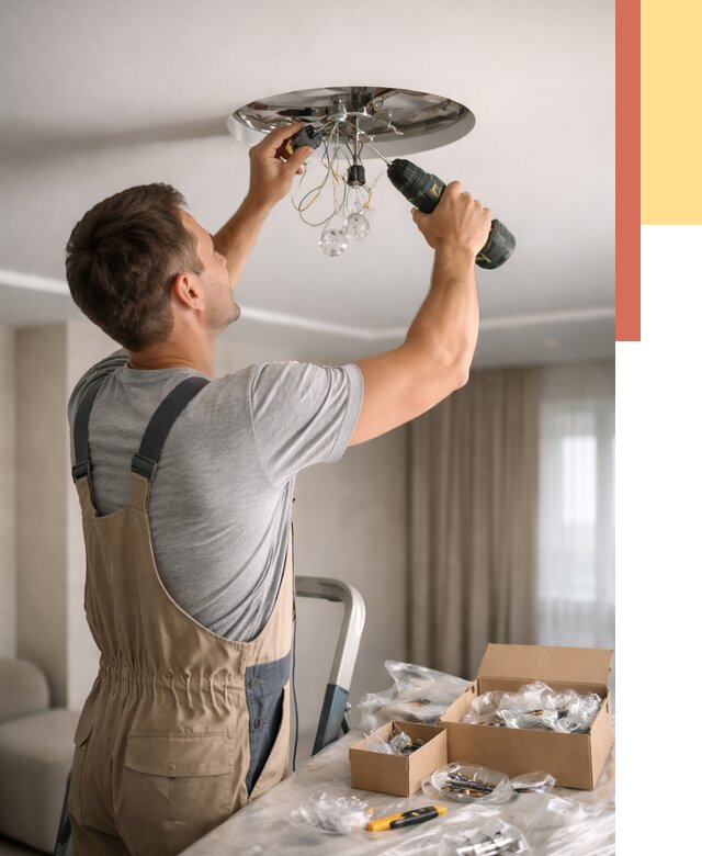 Установка люстры в натяжной потолок в зиме от 1227 руб. | Быстро и недорого — ОТДЕЛОЧНИК-Зма