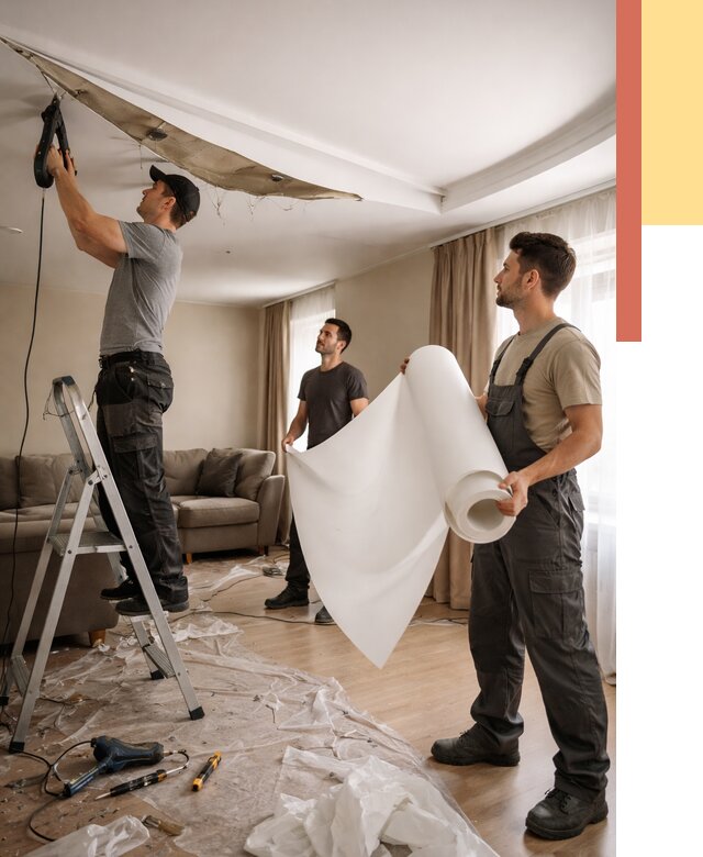 Замена полотна натяжного потолка в зиме от 9717 руб. быстро и недорого | ОТДЕЛОЧНИК-Зма