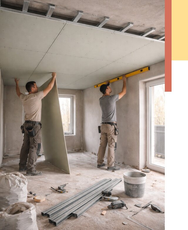 Одноуровневый потолок из гипсокартона в зиме от 767 руб. — монтаж под ключ | ОТДЕЛОЧНИК-Зма