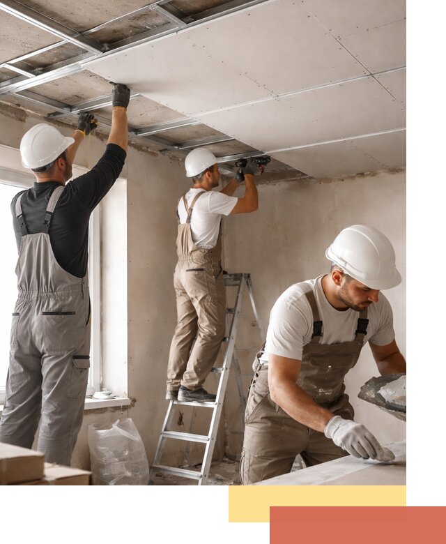 Одноуровневый потолок из гипсокартона в зиме — монтаж и отделка