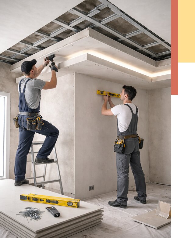 Двухуровневый потолок из гипсокартона в зиме от 1483 руб. под ключ | ОТДЕЛОЧНИК-Зма