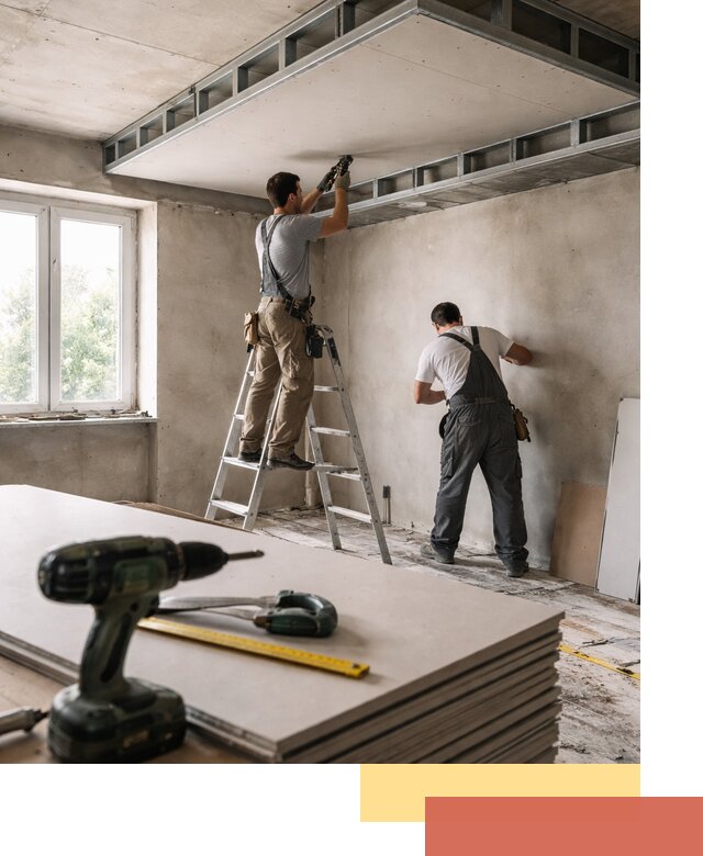 Двухуровневый потолок из гипсокартона в зиме