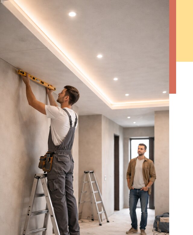 Потолок из гипсокартона с подсветкой в зиме от 767 руб./м2 под ключ | ОТДЕЛОЧНИК-Зма