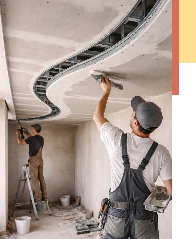 Криволинейный потолок из гипсокартона в зиме от 2148 руб./м2 | ОТДЕЛОЧНИК-Зма