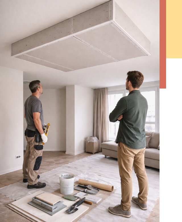 Короб на потолке из гипсокартона в зиме от 2250 руб. — монтаж и услуги под ключ | ОТДЕЛОЧНИК-Зма