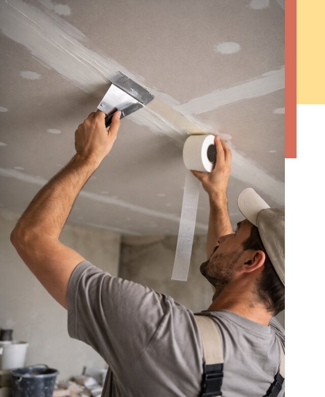 Обработка швов потолка ГКЛ в зиме от 7671 руб. под ключ | ОТДЕЛОЧНИК-Зма