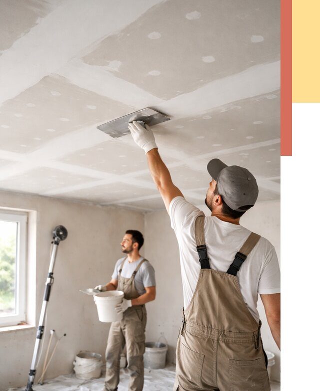 Шпаклевка потолка из гипсокартона в зиме от 3273 руб./м2 — услуги под ключ | ОТДЕЛОЧНИК-Зма