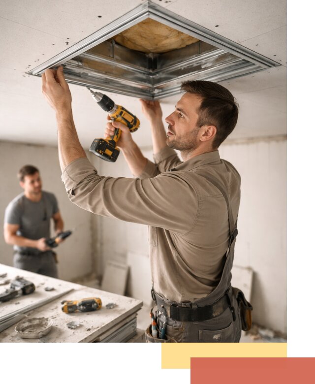 Монтаж люка в потолок из ГКЛ в зиме