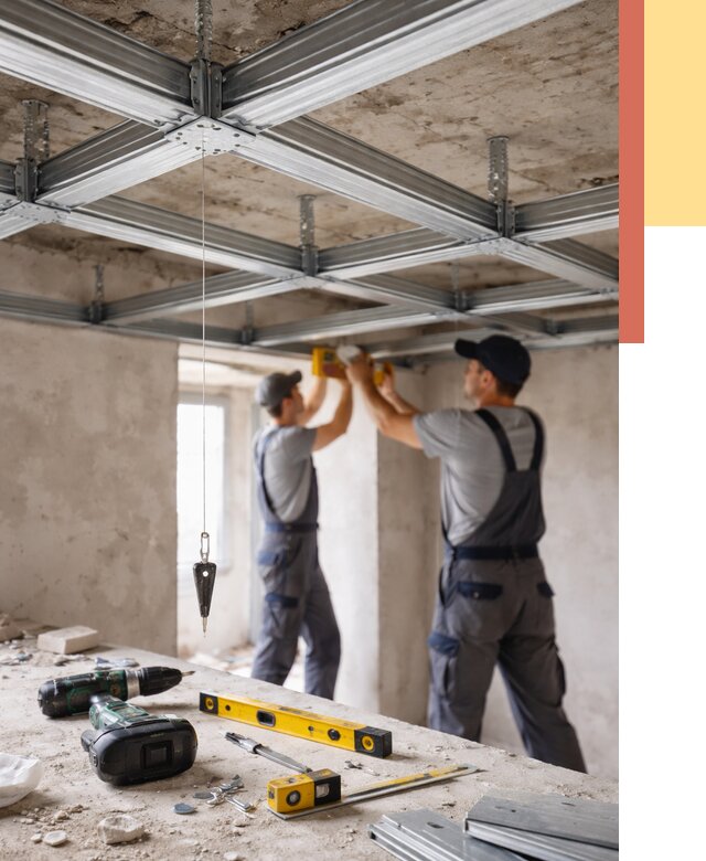 Монтаж каркаса потолка из профиля в зиме от 4603 руб. — услуги ОТДЕЛОЧНИК-Зма
