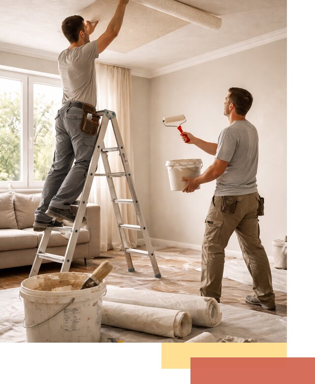 Поклейка обоев на потолок в зиме — качественно и быстро