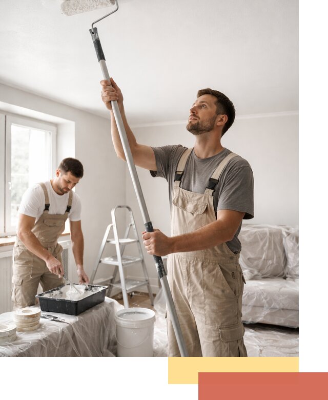 Покраска потолка водоэмульсионной краской в зиме