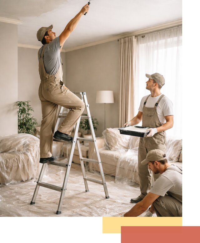 Покраска потолков акриловой краской в зиме качественно и быстро