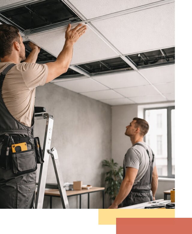 Монтаж потолочной плитки в зиме качественно и в срок