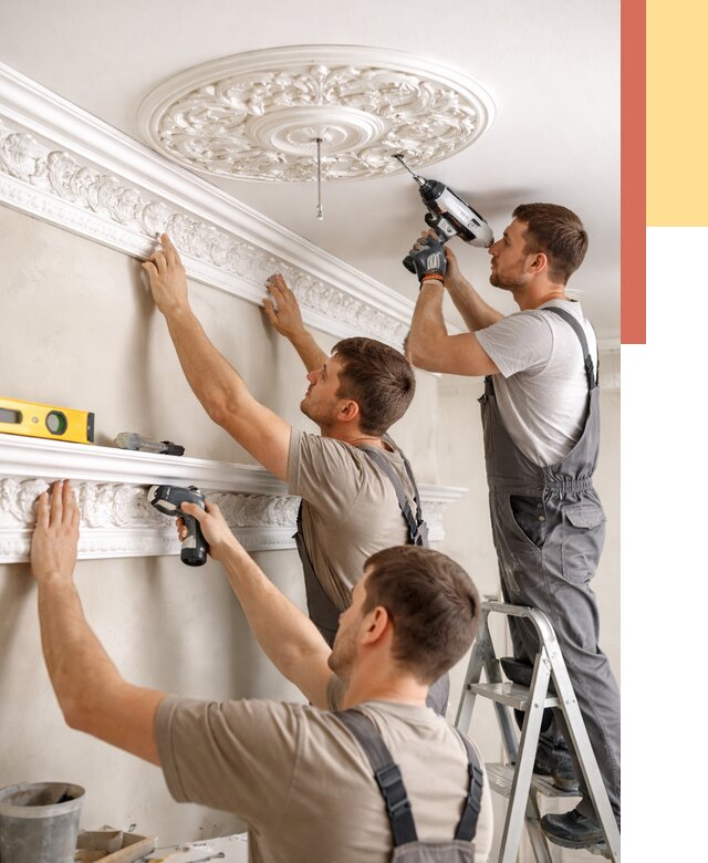 Монтаж лепнины на потолок в зиме от 3273 руб. быстро и недорого | ОТДЕЛОЧНИК-Зма