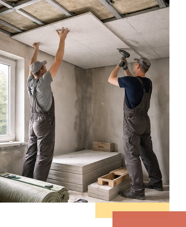 Шумоизоляция потолка панелями ЗИПС в зиме